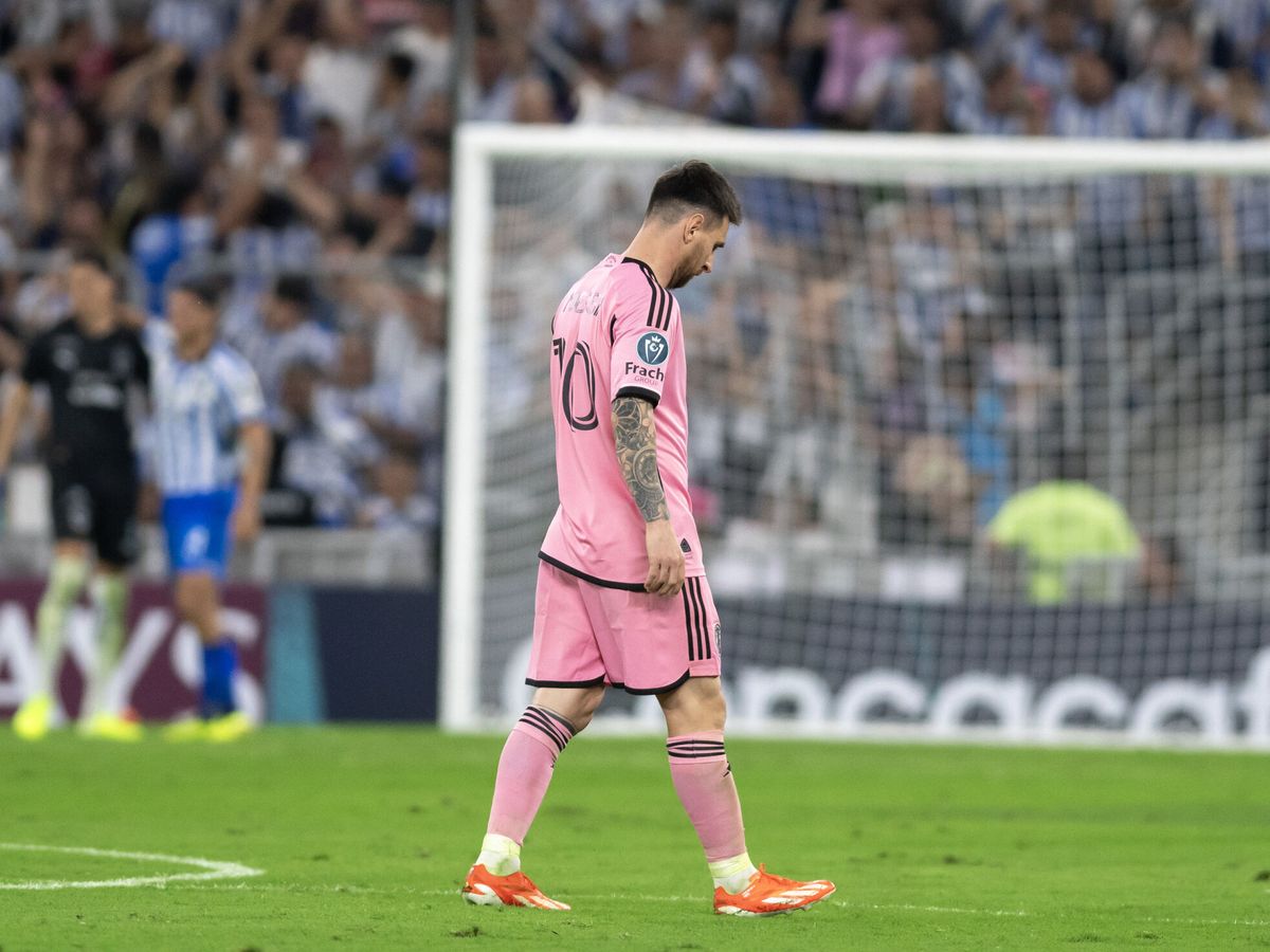 Foto: Lionel Messi, durante el partido ante Rayados. (EFE/Miguel Sierra)