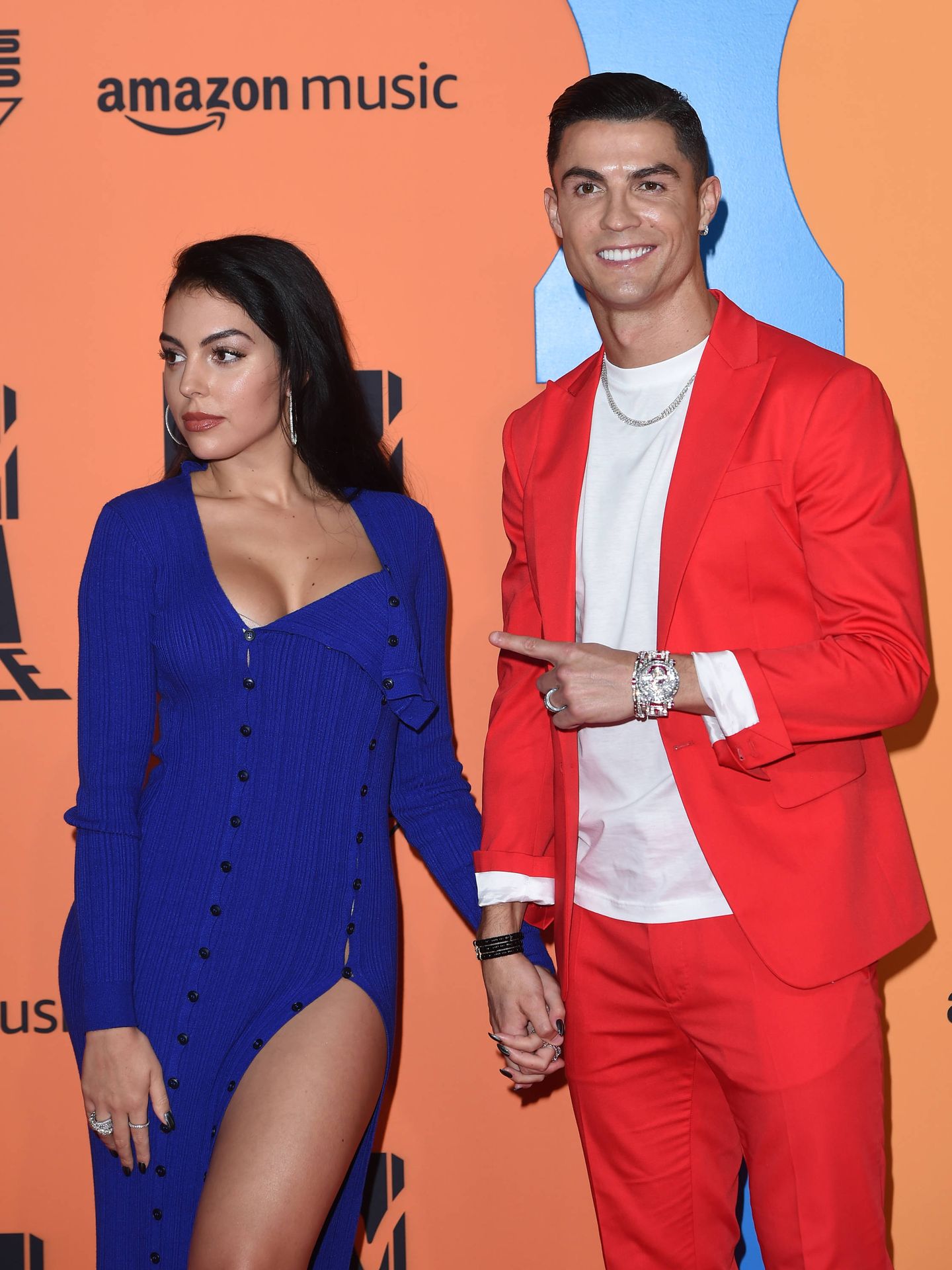 Cristiano y Georgina, en los MTV EMAs 2019. (Getty)