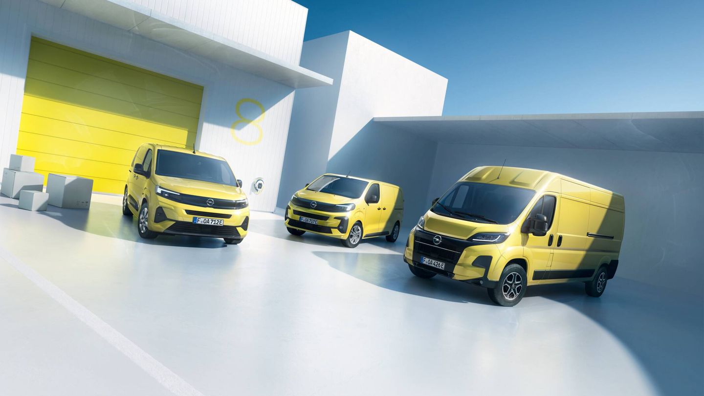 De izquierda a derecha, los nuevos Opel Combo, Vivaro y Movano.