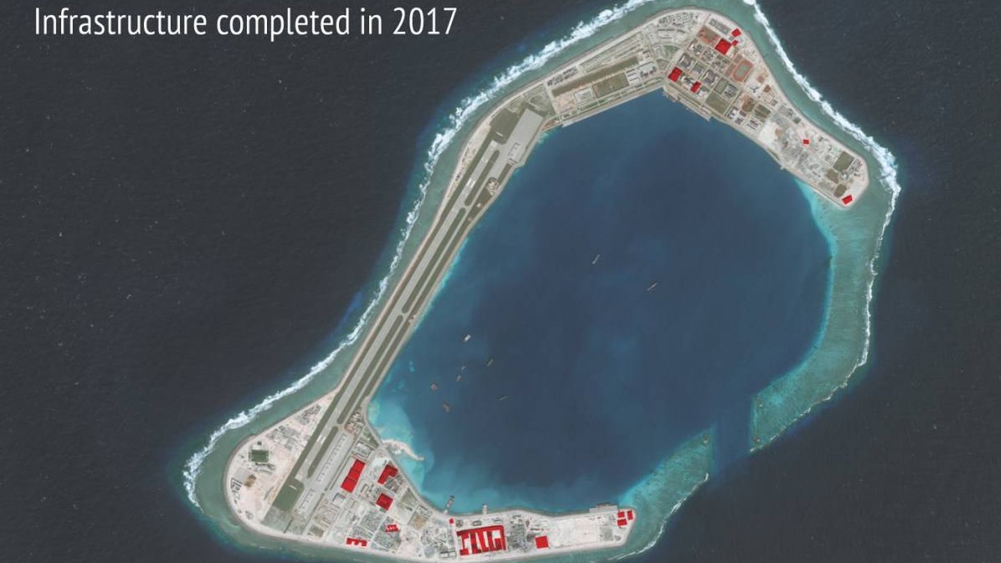 Construcciones en el islote Subi en 2017