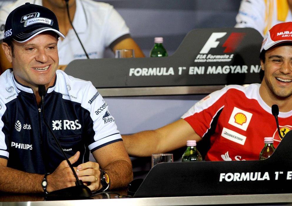 Foto: Fotografía de archivo Felipe Massa y su compatriota Rubens Barrichello. (EFE) 
