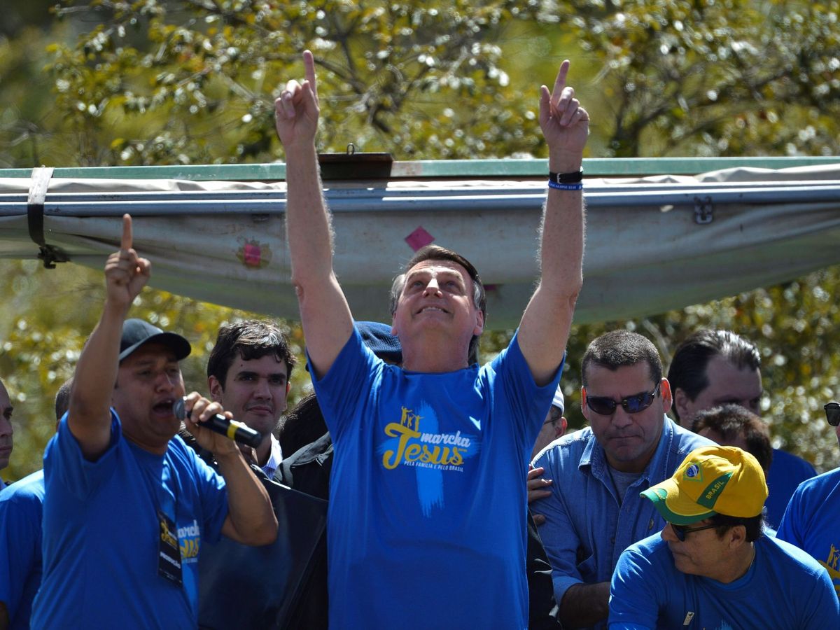 Foto: Jair Bolsonaro en la marcha de Jesús el año pasado. (EFE)