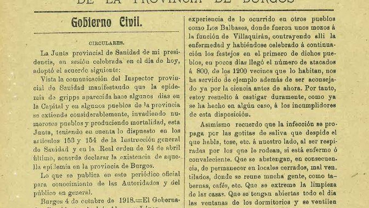 ¿Medidas contra una pandemia? Así lo hicieron en los pueblos de Burgos en 1918 