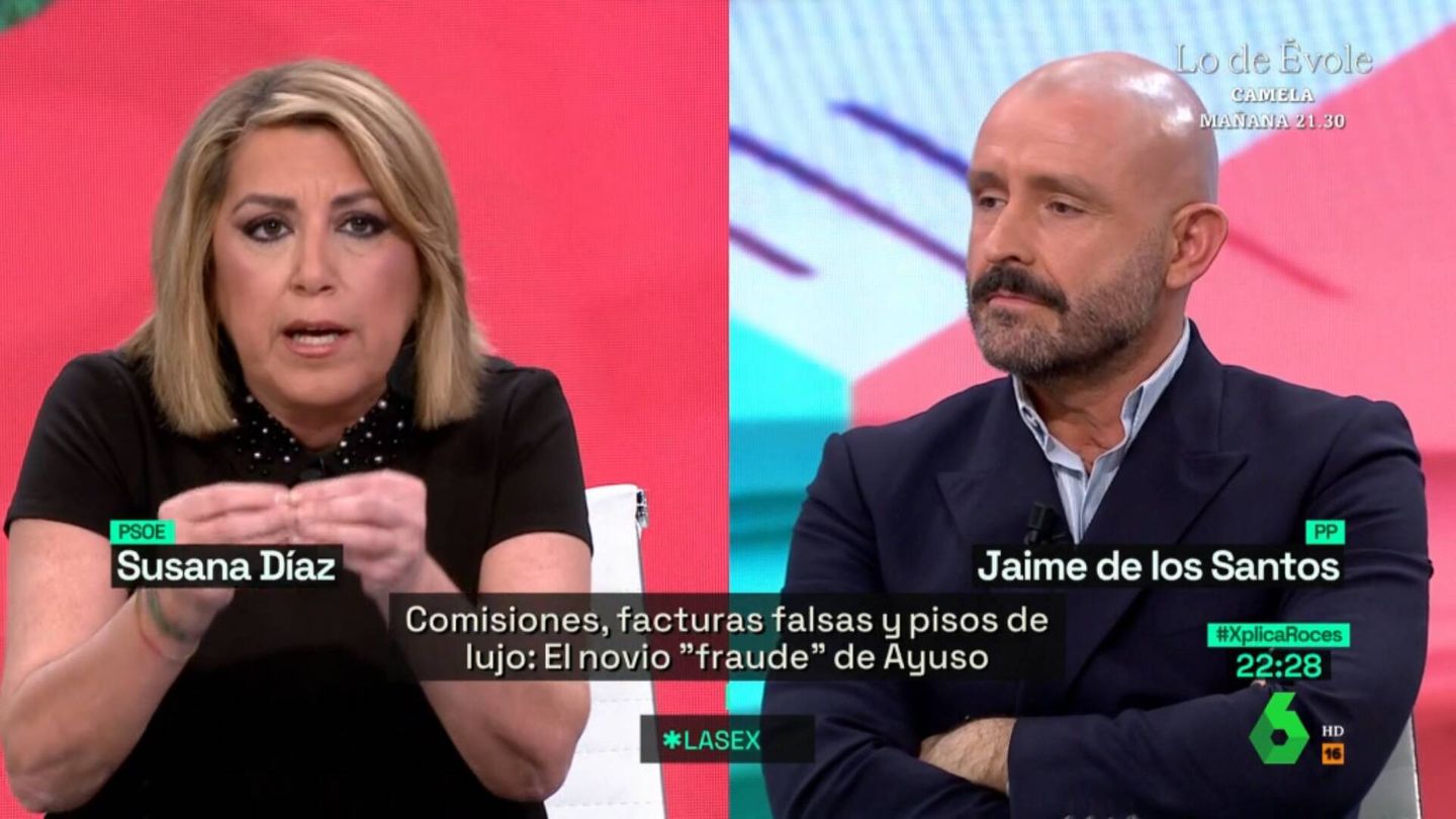 Susana Díaz y Jaime de los Santos en 'La Sexta Xplica'. (Atresmedia)