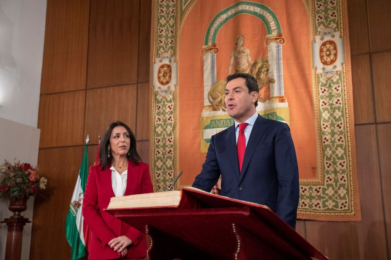 Moreno toma posesión como presidente de la Junta en enero de 2019. (EFE/Julio Muñoz)