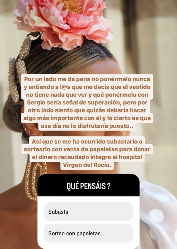La decisión de Alba sobre el vestido. (Instagram/@albasilvat)
