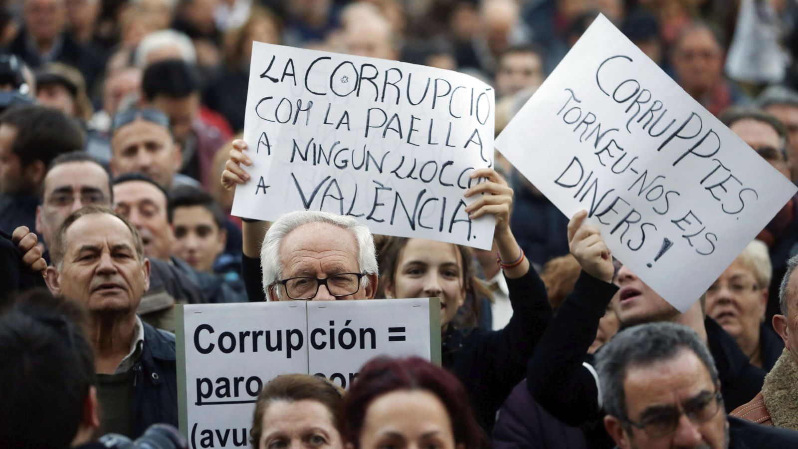 Foto: Manifestación en Valencia contra la corrupción. (EFE)