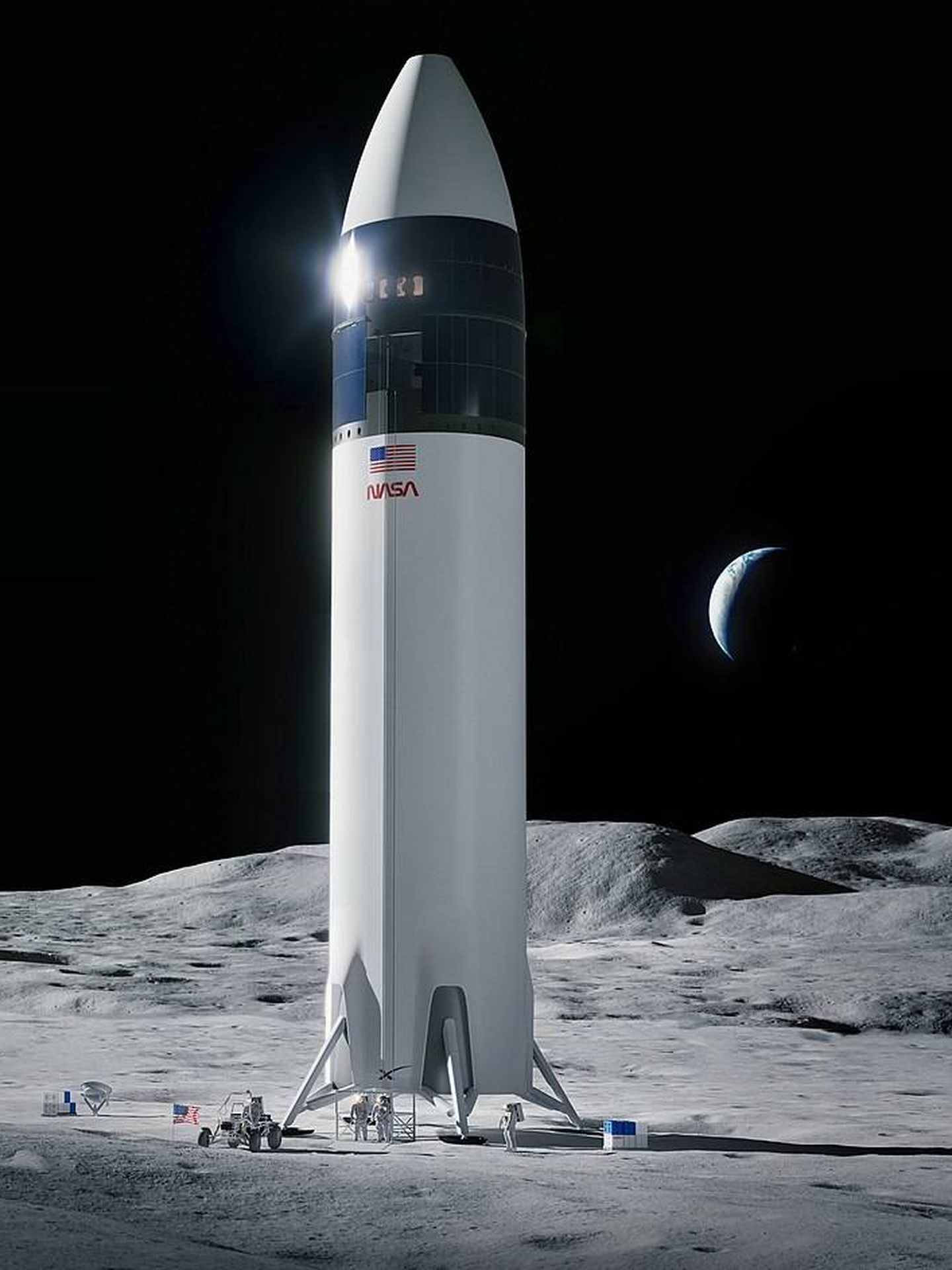 La variante de aterrizaje lunar del Starship que se usará en las misiones Artemis de la NASA (SpaceX)