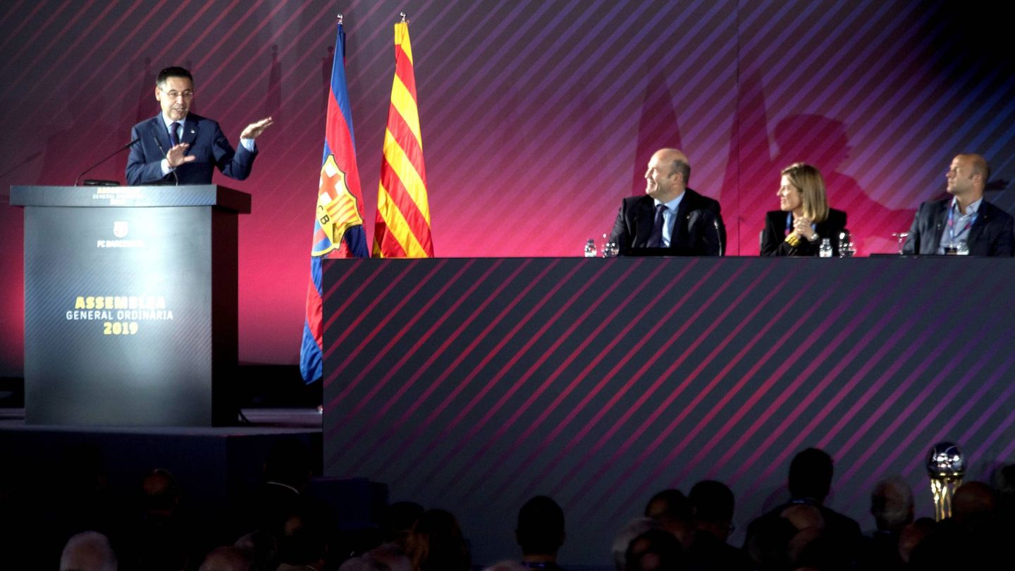 Josep María Bartomeu, durante la Asamblea de Compromisarios del FC Barcelona. (EF)