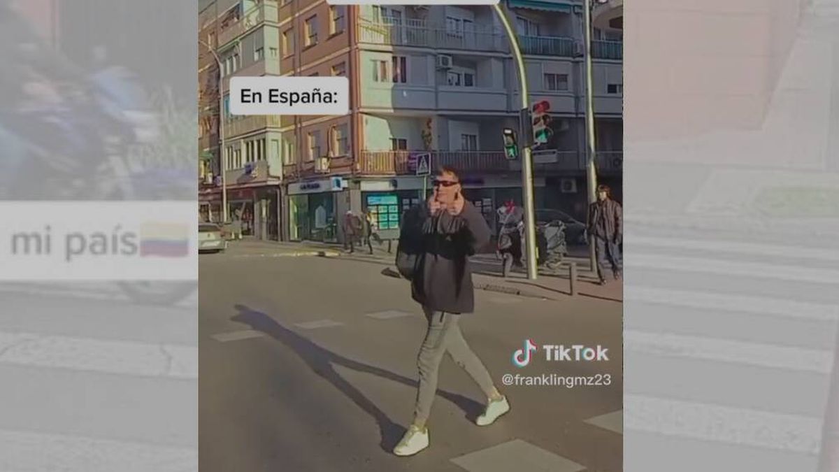 Este tiktoker muestra que no es lo mismo cruzar la calle en España que en Colombia