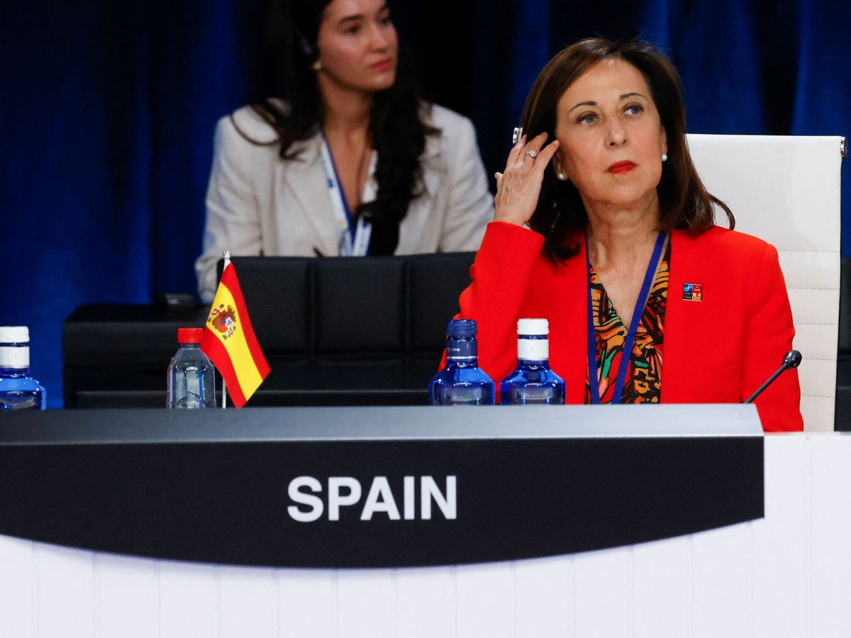 Foto: La ministra de Defensa, Margarita Robles, durante la cumbre de la OTAN en Madrid. (REUTERS/Yves Herman) 