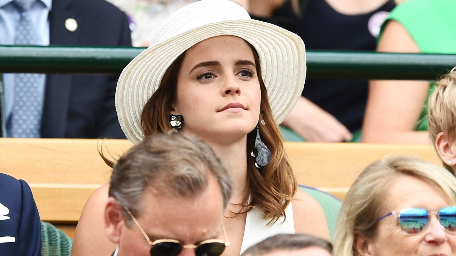 Foto: Emma Watson durante la final femenina de Wimbledon. (Getty) 