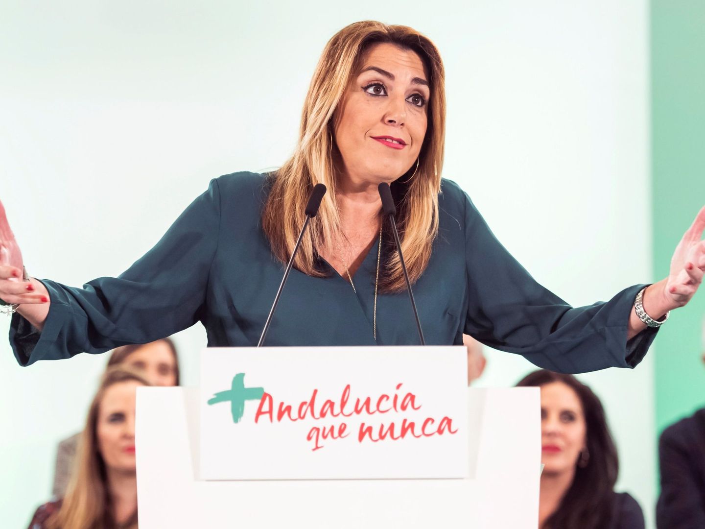 Susana Díaz, durante el Comité Director del PSOE de Andalucía de 2018. (EFE)