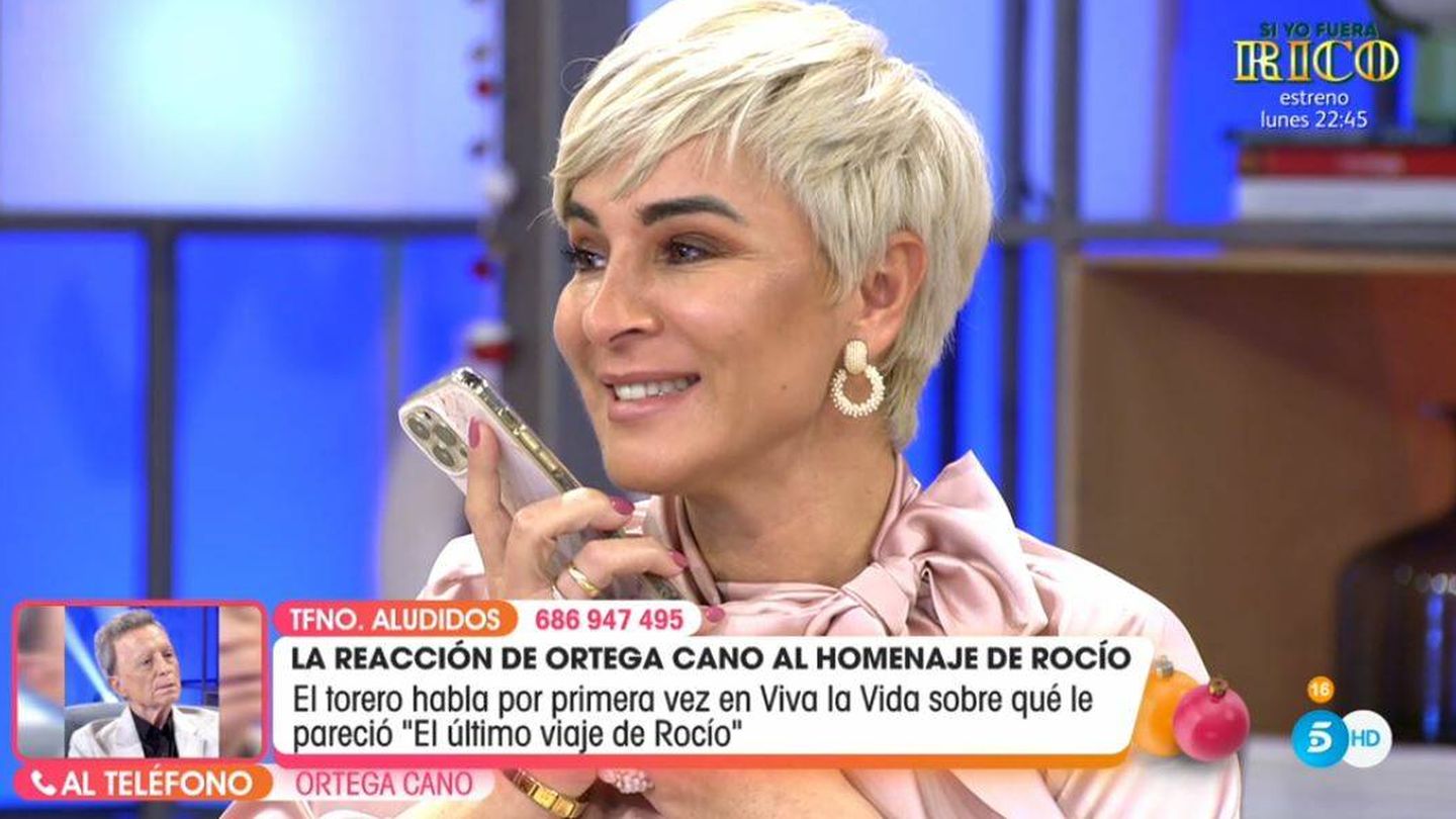 Ana María Aldón, durante una de sus colaboraciones televisivas. (Mediaset)