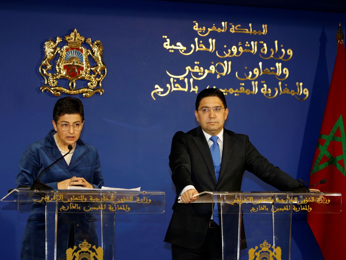 Foto: La ministra de Asuntos Exteriores española, Arancha González Laya, y su homólogo marroquí, Nasser Bourita. (EFE)