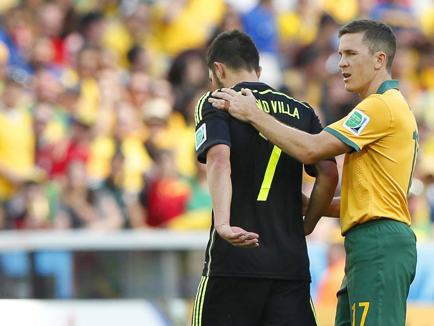 David Villa fue sustituido en su último partido con la selección en el Mundial de Brasil. (EFE)