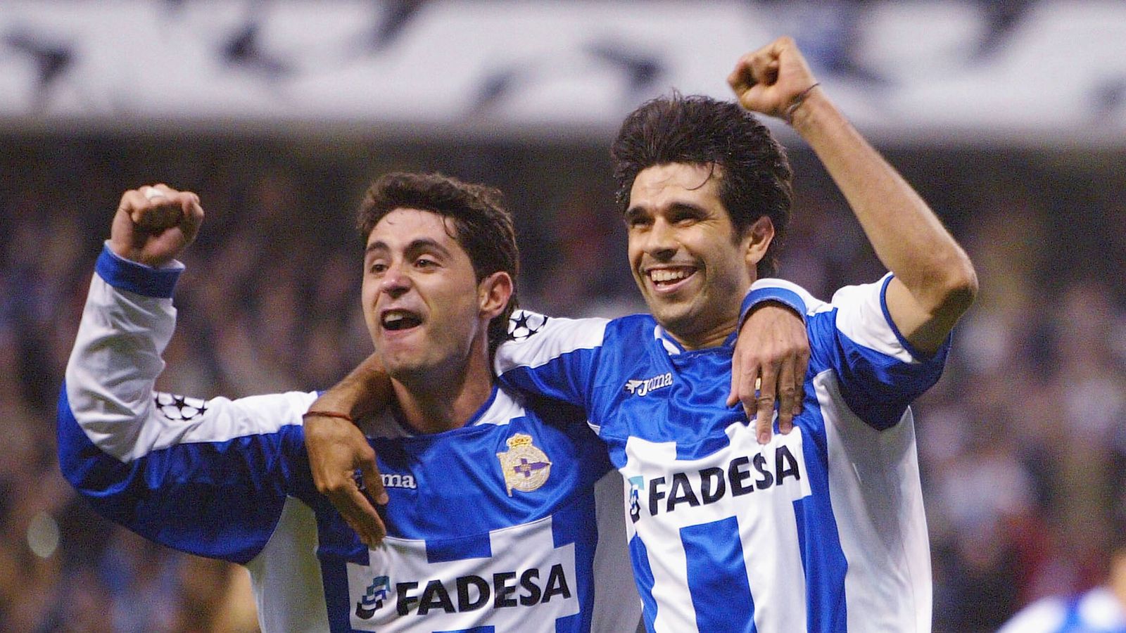 Valerón y Víctor celebran un gol. (Getty/Jaime McDonald)