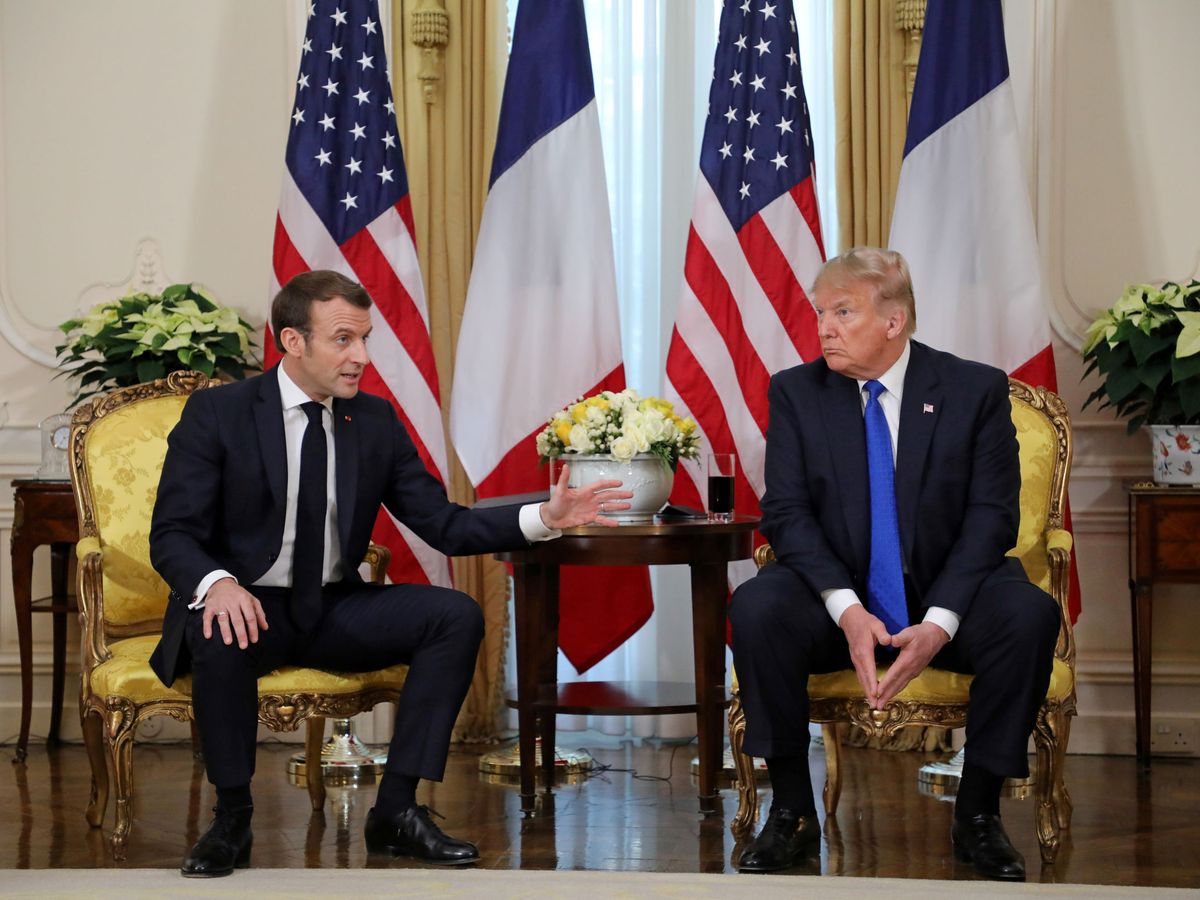 Foto: El presidente de Francia, Emmanuel Macron, junto a su homólogo de EEUU, Donald Trump, en Londres. (Reuters)