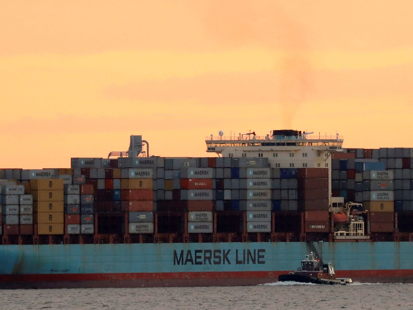 Uno de los megabuques de Maersk Lines, dueña de APM Terminals. (Reuters)