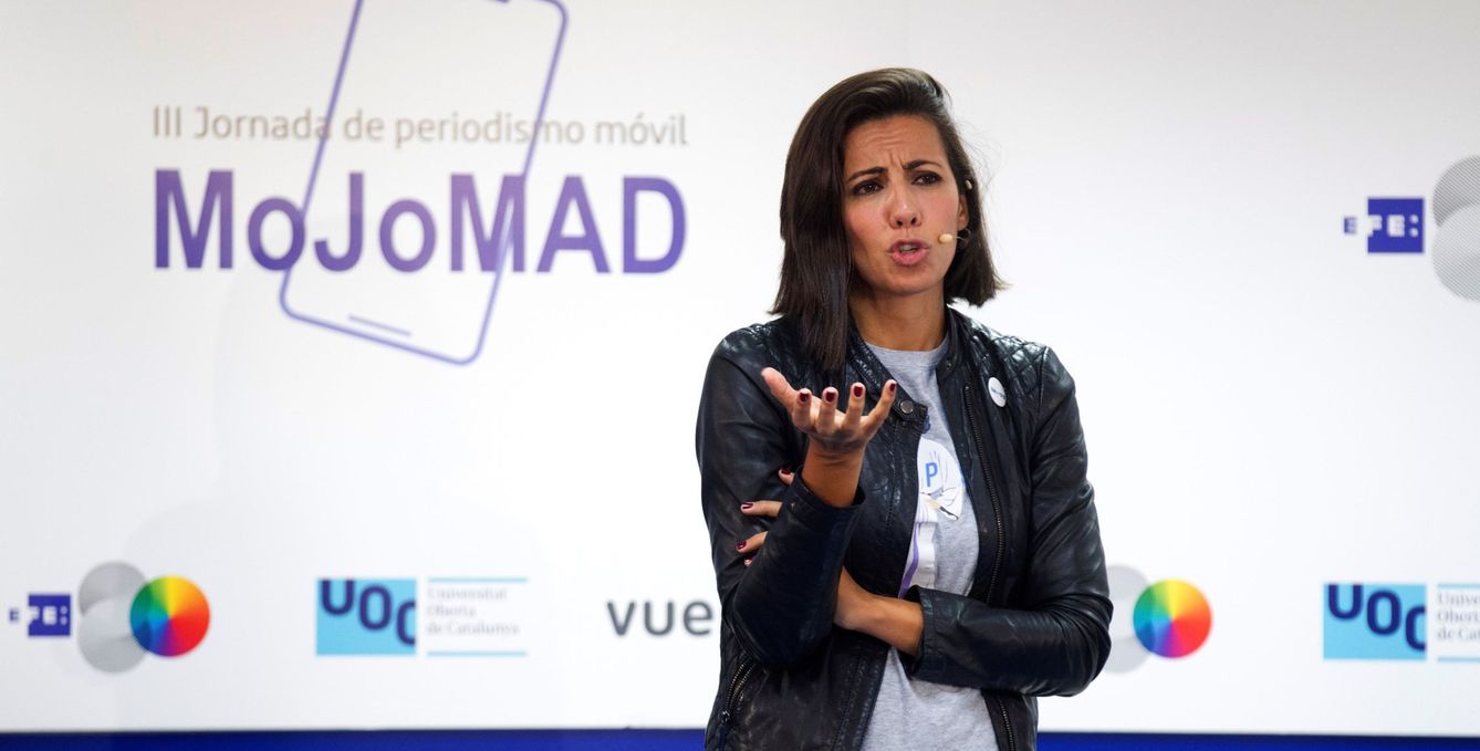 La periodista Ana Pastor, en la III Jornada de Periodismo Móvil MoJoMAD. (EFE)