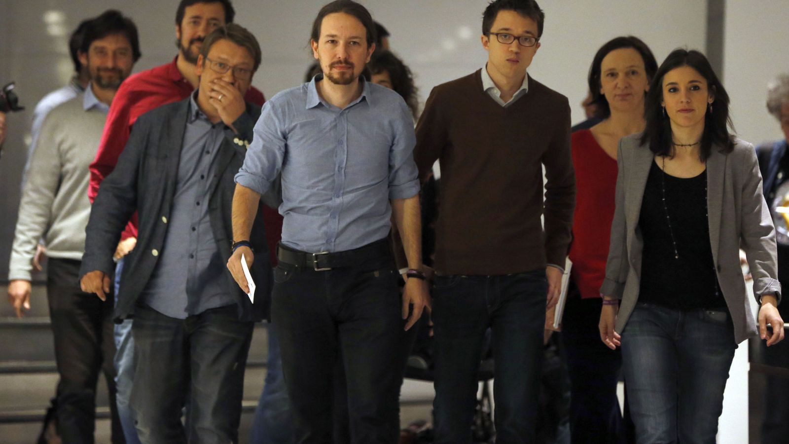 Foto: Rueda de prensa de Podemos. (Efe)