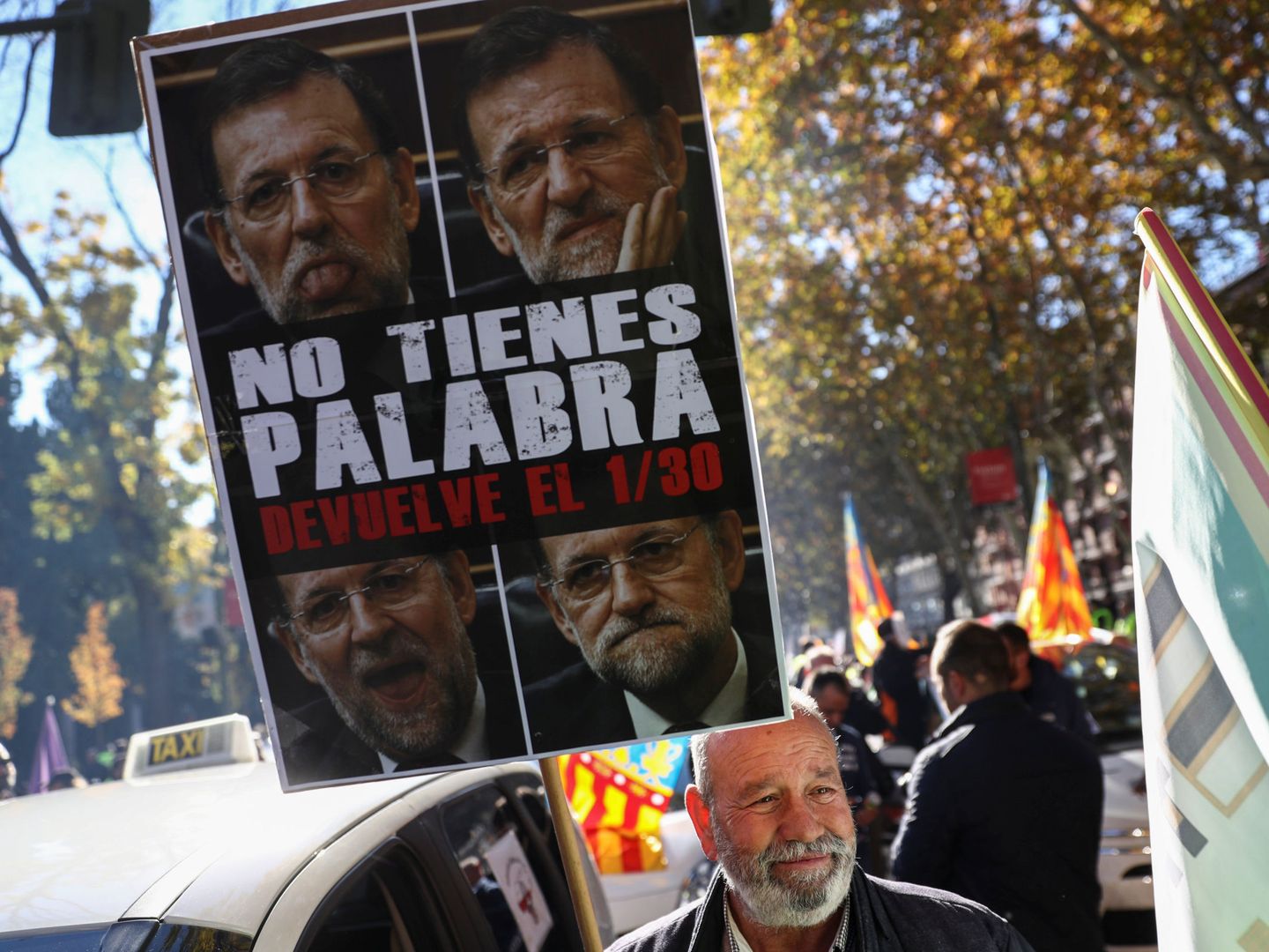 Protesta de taxistas en Madrid contra Uber y Cabify el pasado noviembre. (Reuters)