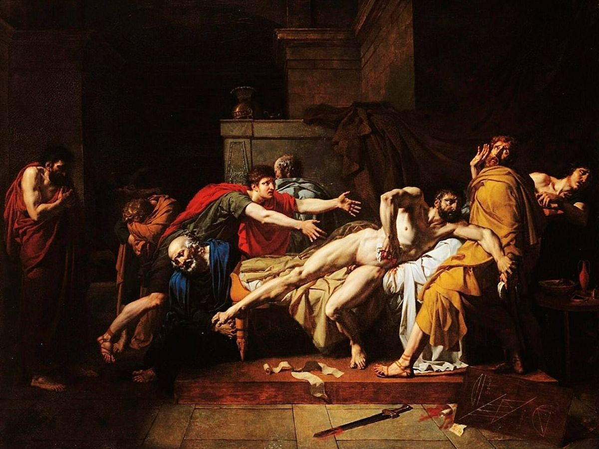 Foto: El 'Suicidio de Catón en Útica', obra de Pierre Bouillon. (Alamy)