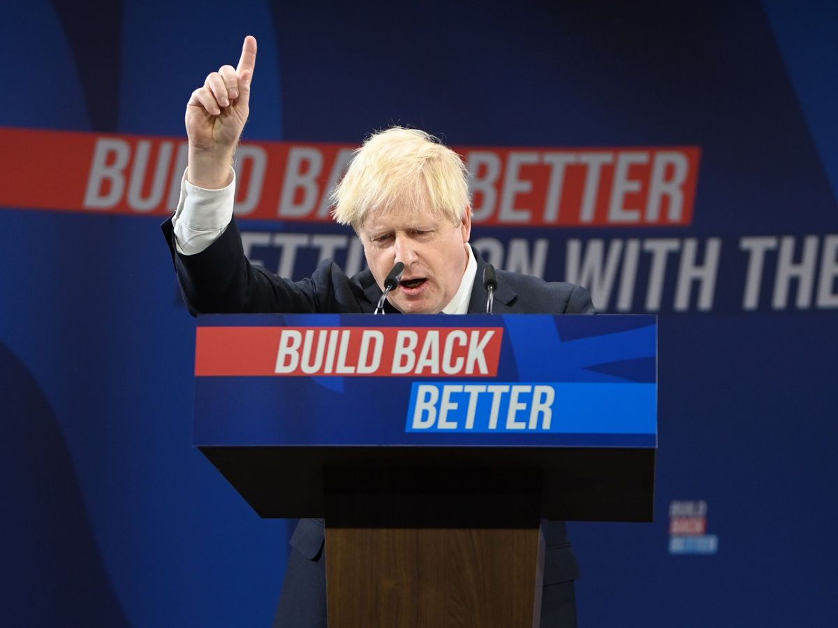 Foto: Boris Johnson, durante la Convención del Partido Conservador en Mánchester. (EFE)