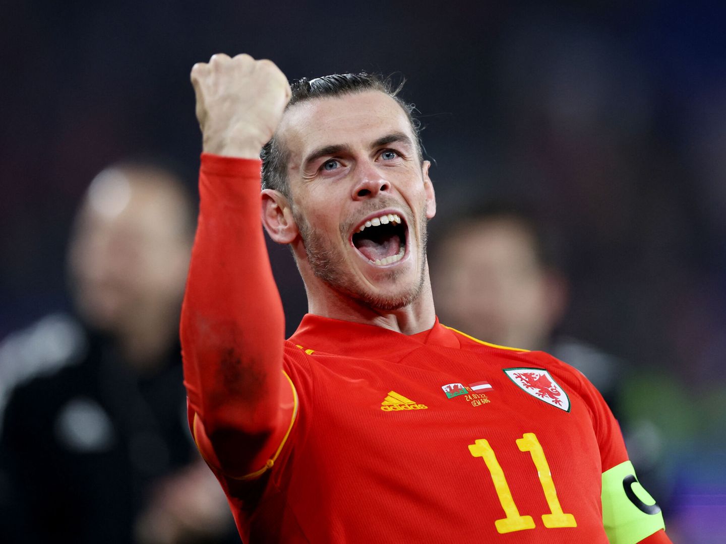 Gareth Bale celebra un gol en el partido entre Gales y Austria