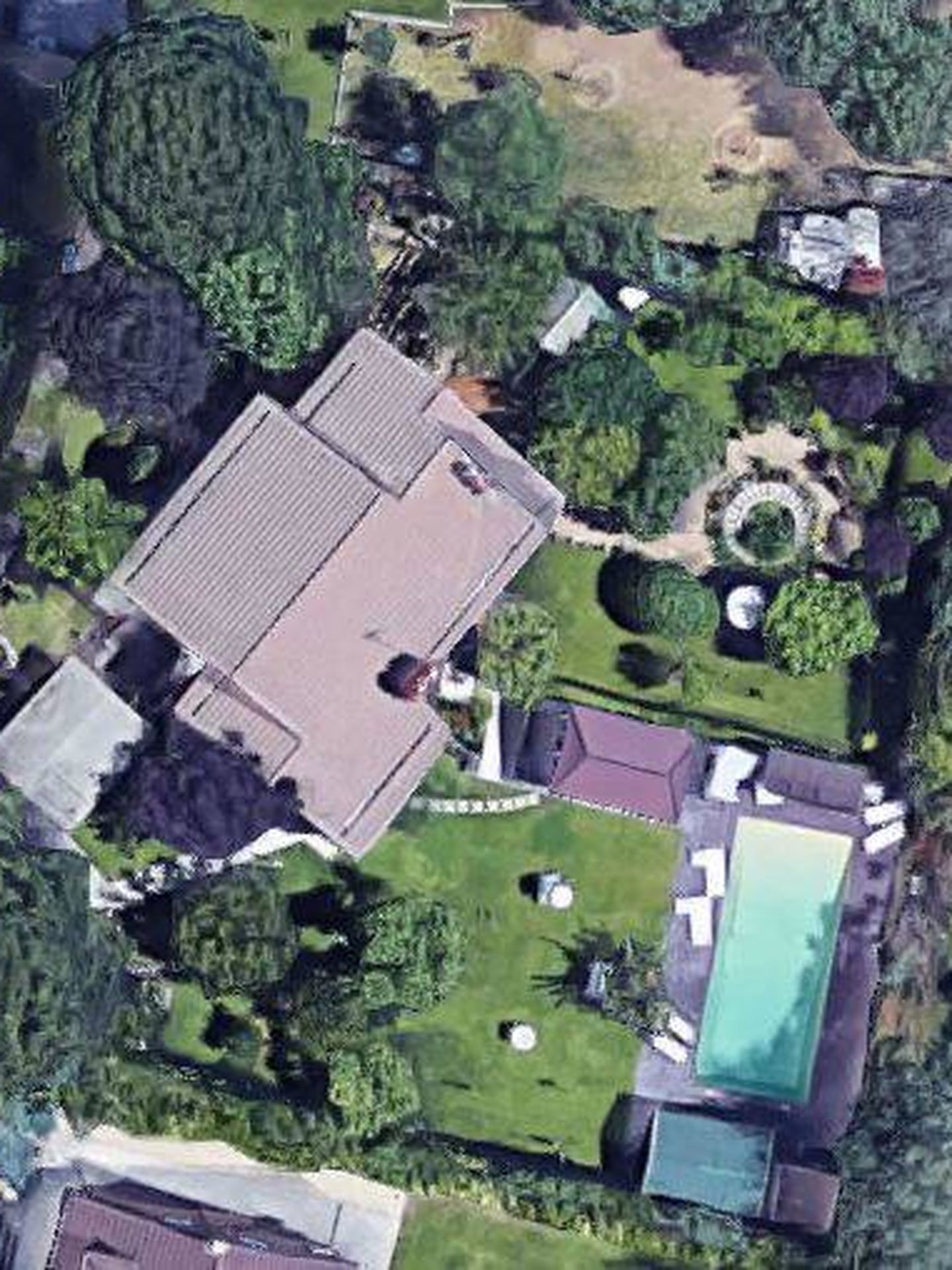Vista aérea de la casa de Paz Padilla en Madrid. (Google)