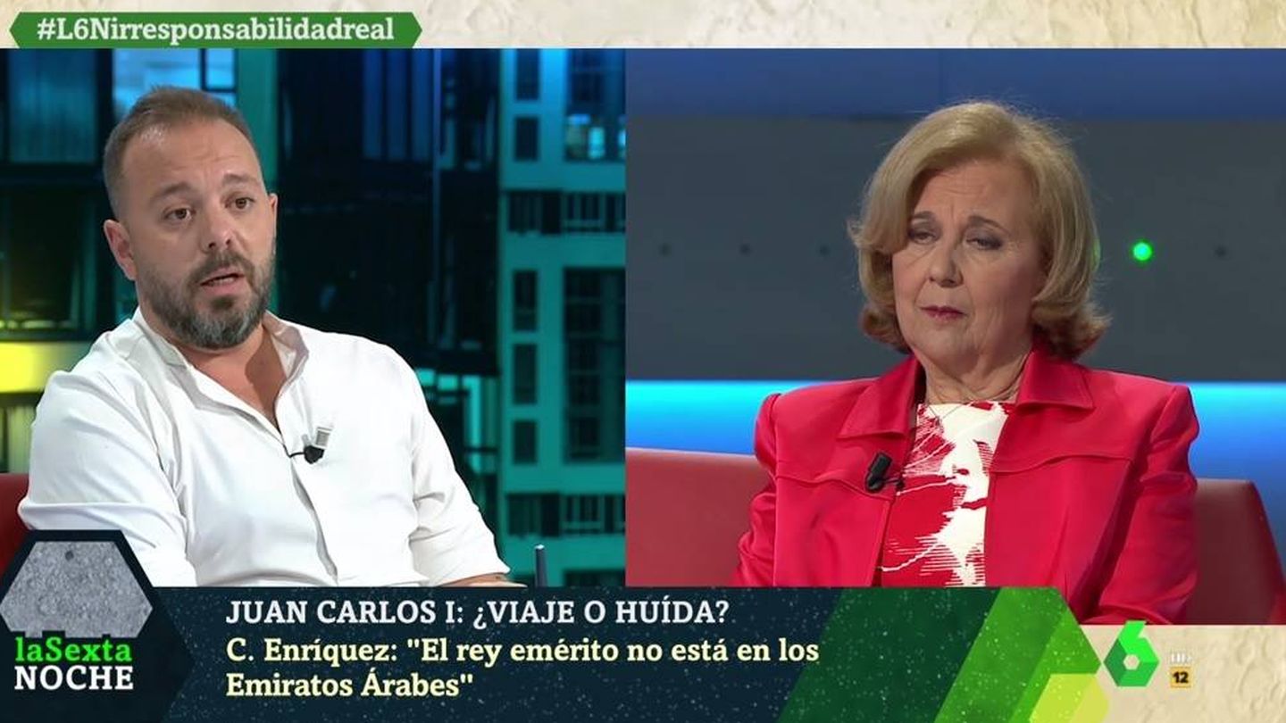 Maestre mandando callar a Carmen Enríquez. (La Sexta).