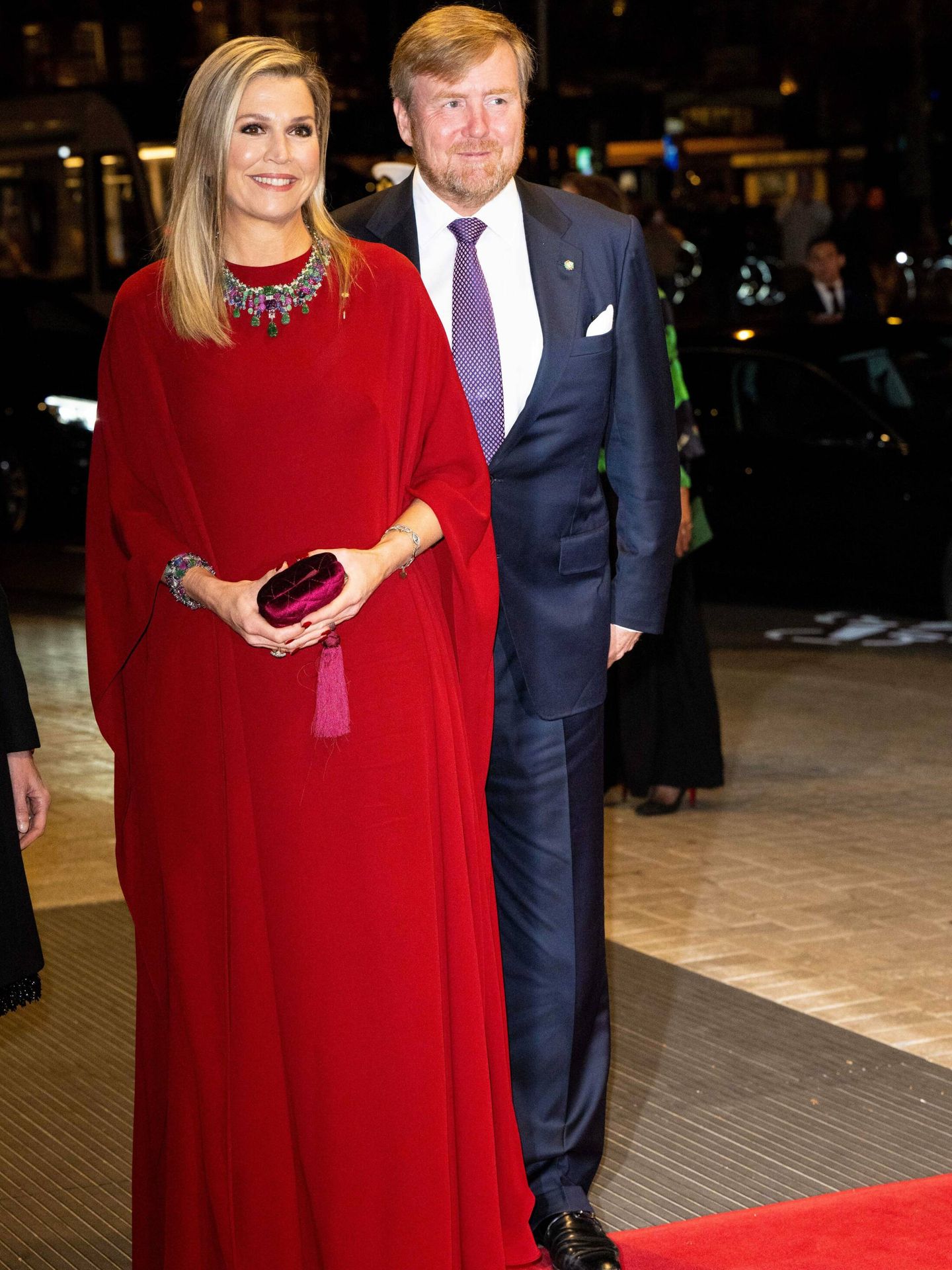 Máxima llegaba junto a su marido para despedir al presidente italiano y su hija. (CP)