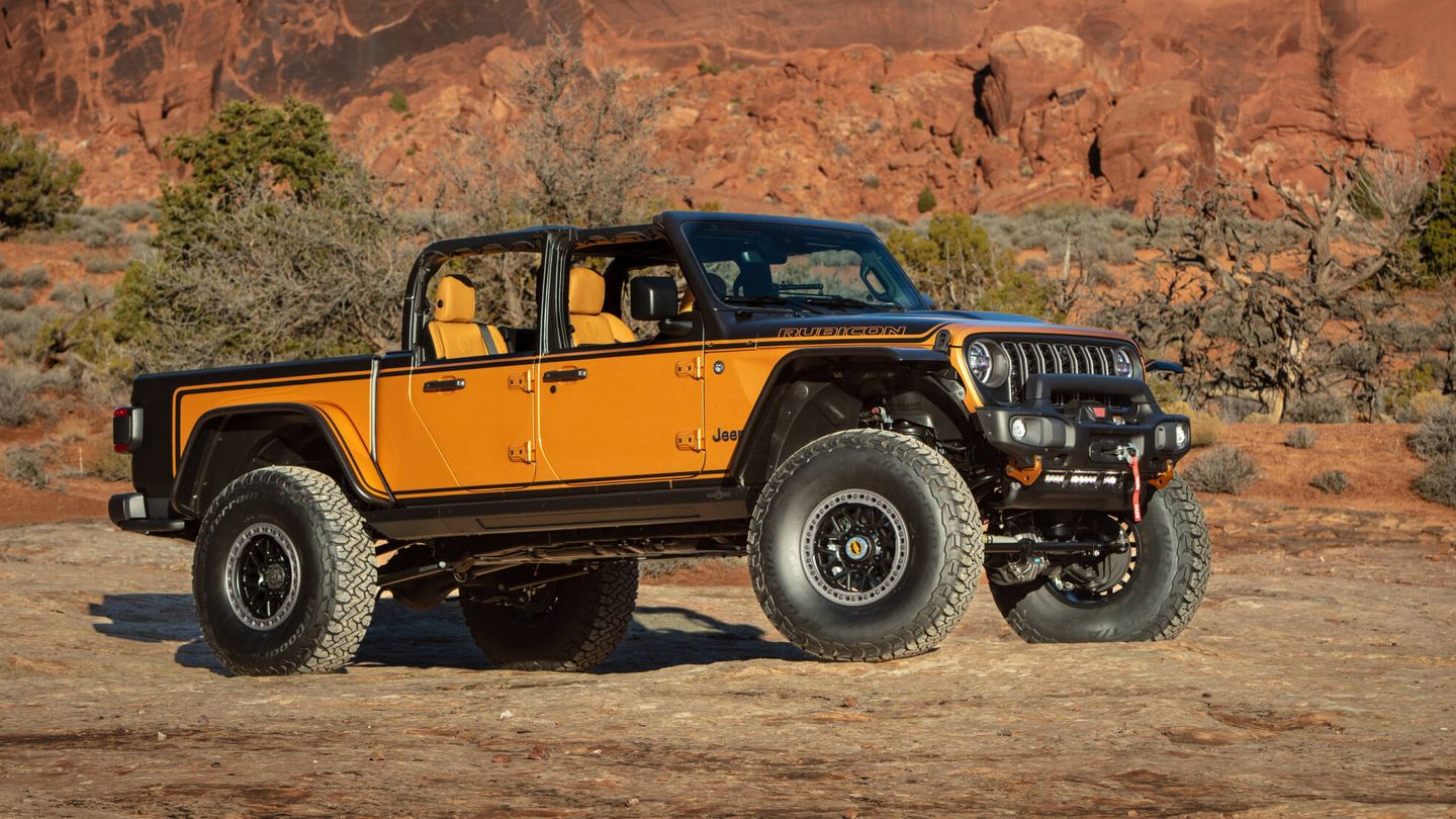 El Jeep Gladiator Rubicon High Top Concept cuenta con suspensión neumática ajustable.