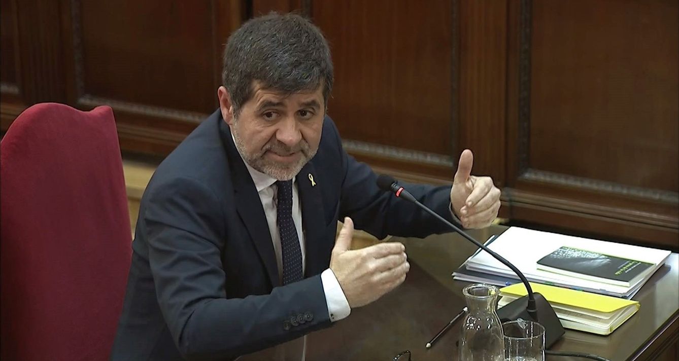 Jordi Sànchez durante su declaración en el juicio del 'procés'. (EFE)