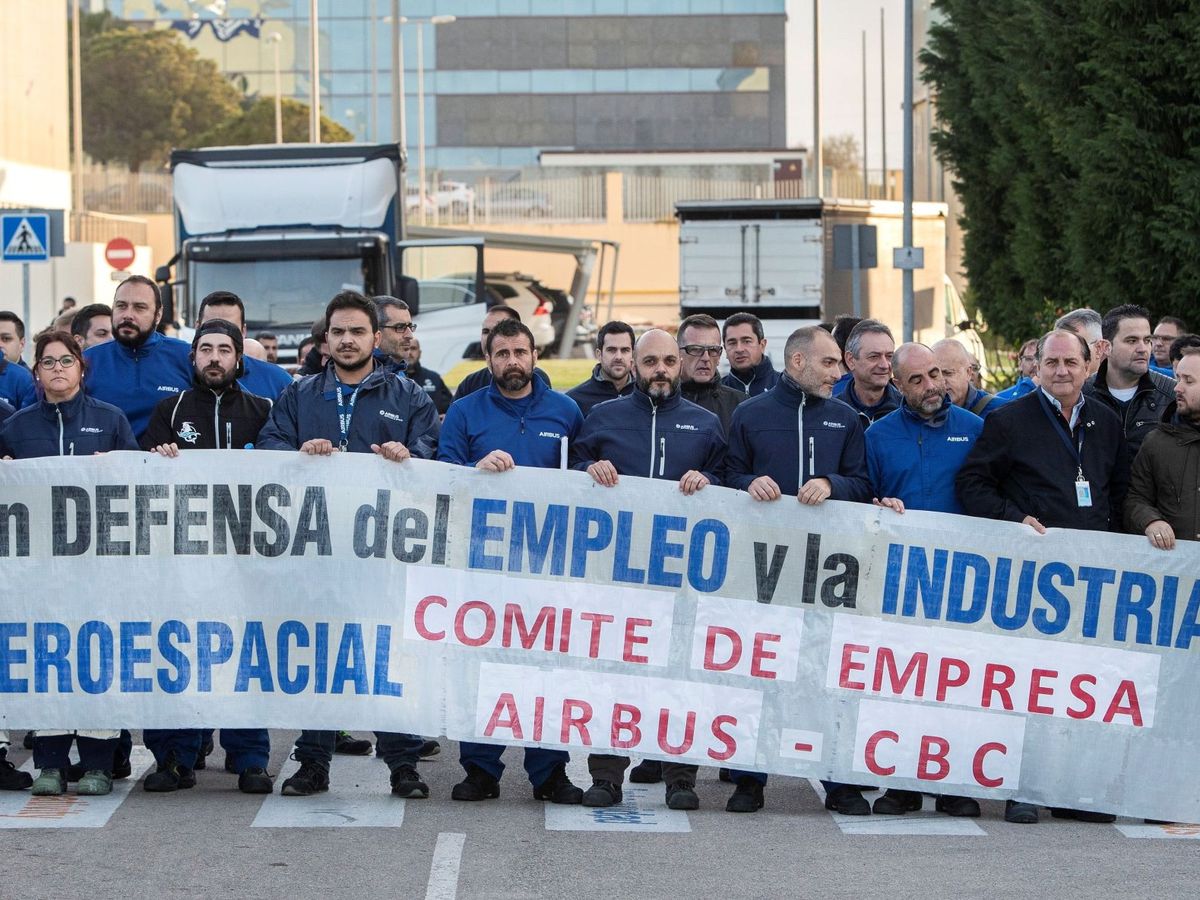 Foto: Concentración de trabajadores de Airbus