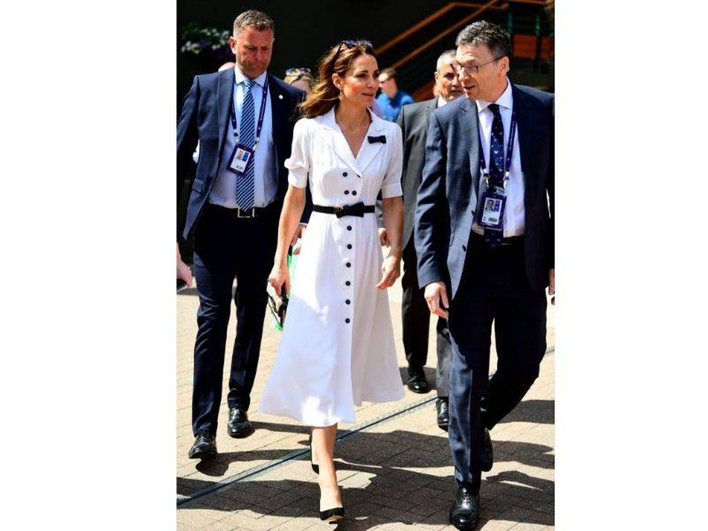 Kate Middleton con el vestido que llevó el segundo día de Wimbledon 2019. (Getty) 