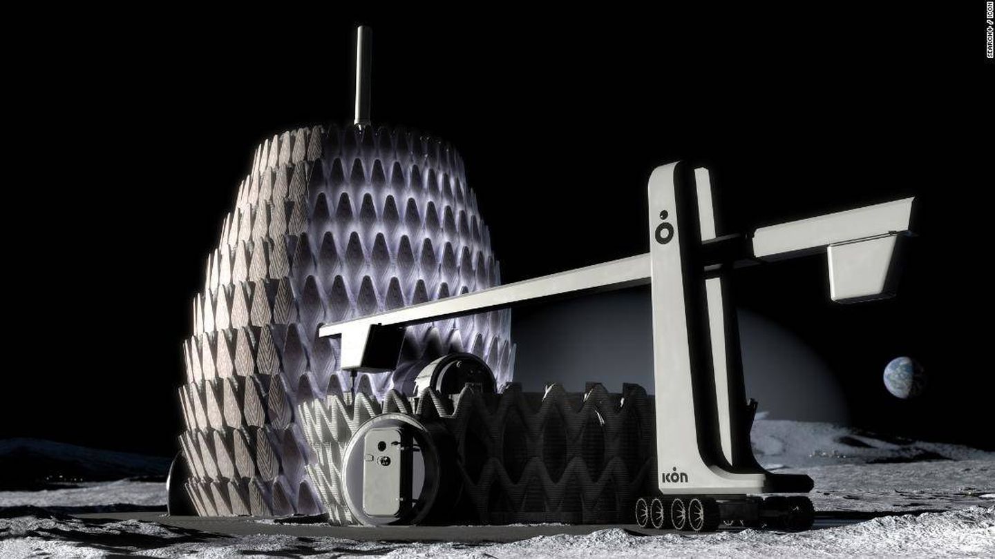 El regolito será clave en la impresión 3D de hábitats para una posible colonia lunar. (ICON/Big)