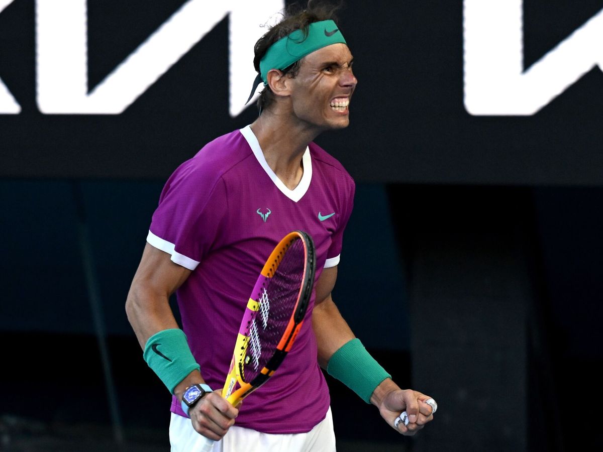 Foto: Nadal celebra su victoria ante Shapovalov. (EFE/EPA/Dean Lewins)