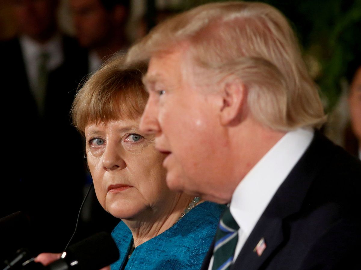 Foto: La canciller alemana, Angela Merkel, y el presidente de EEUU, Donald Trump. (Reuters)