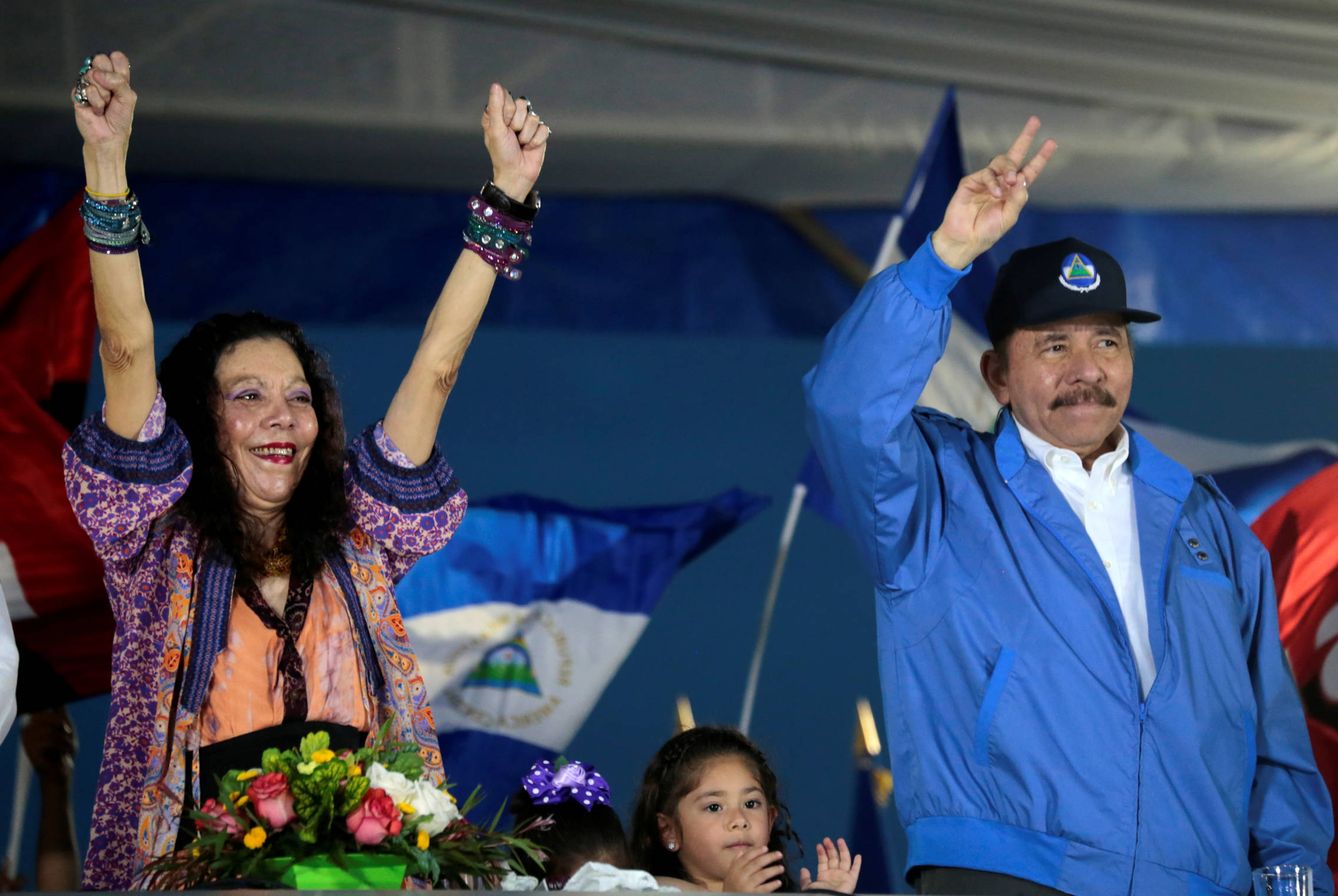  Daniel Ortega y su esposa y vicepresidenta de Nicaragua, Rosío Murillo. (Reuters)
