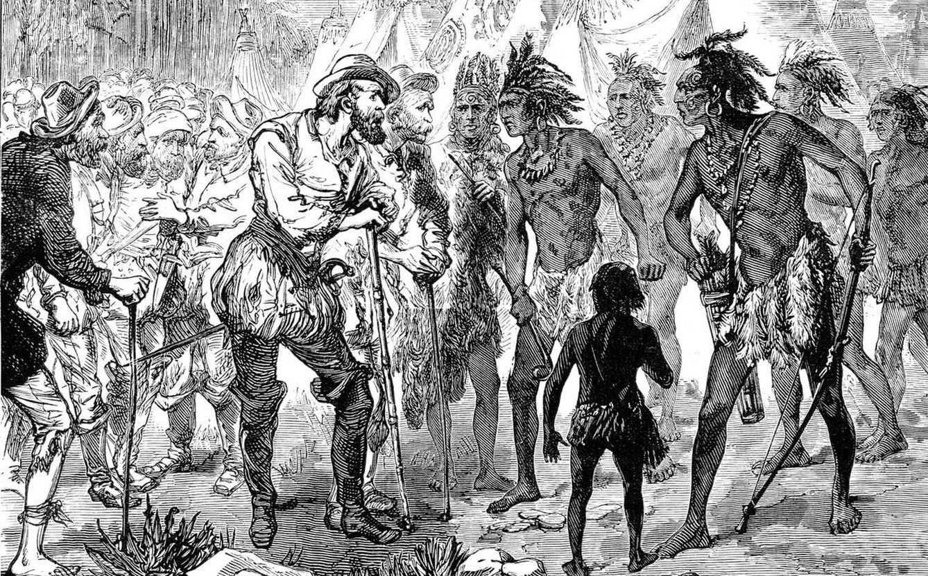 Alonso de Ojeda en su llegada a un pueblo de nativos (Fuente: iStock)