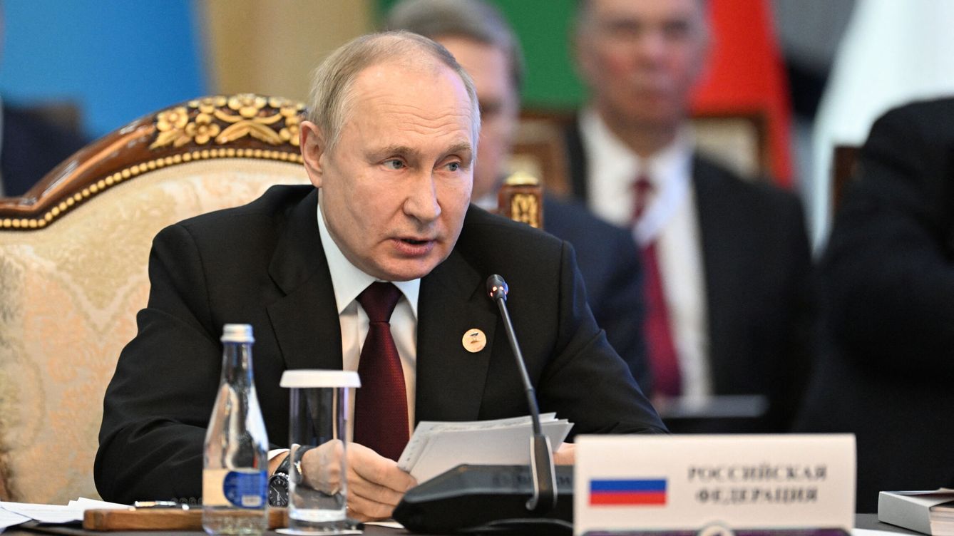 Foto: El presidente ruso Vladimir Putin durante una rueda de prensa este viernes en Biskek. (Pool/Reuters)