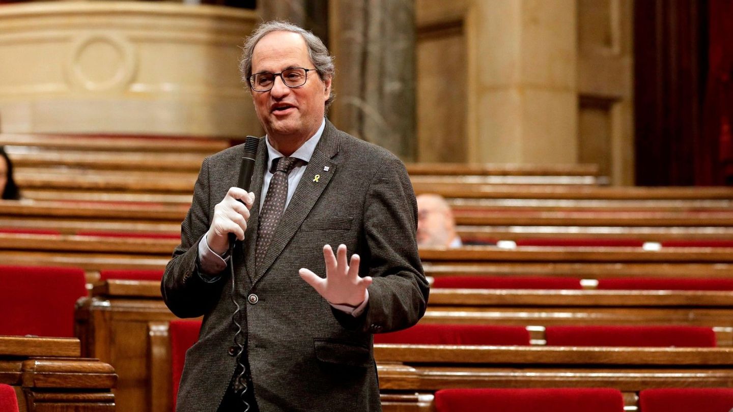 El presidente de la Generalitat, Quim Torra, en un pleno la semana pasada. (EFE)