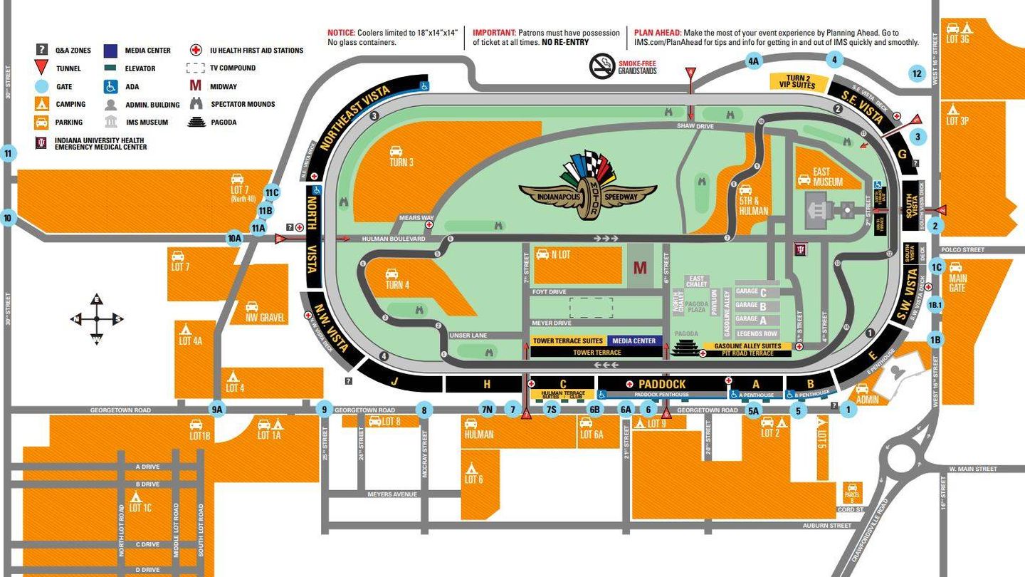 Mapa del circuito de las 500 Millas de Indianápolis