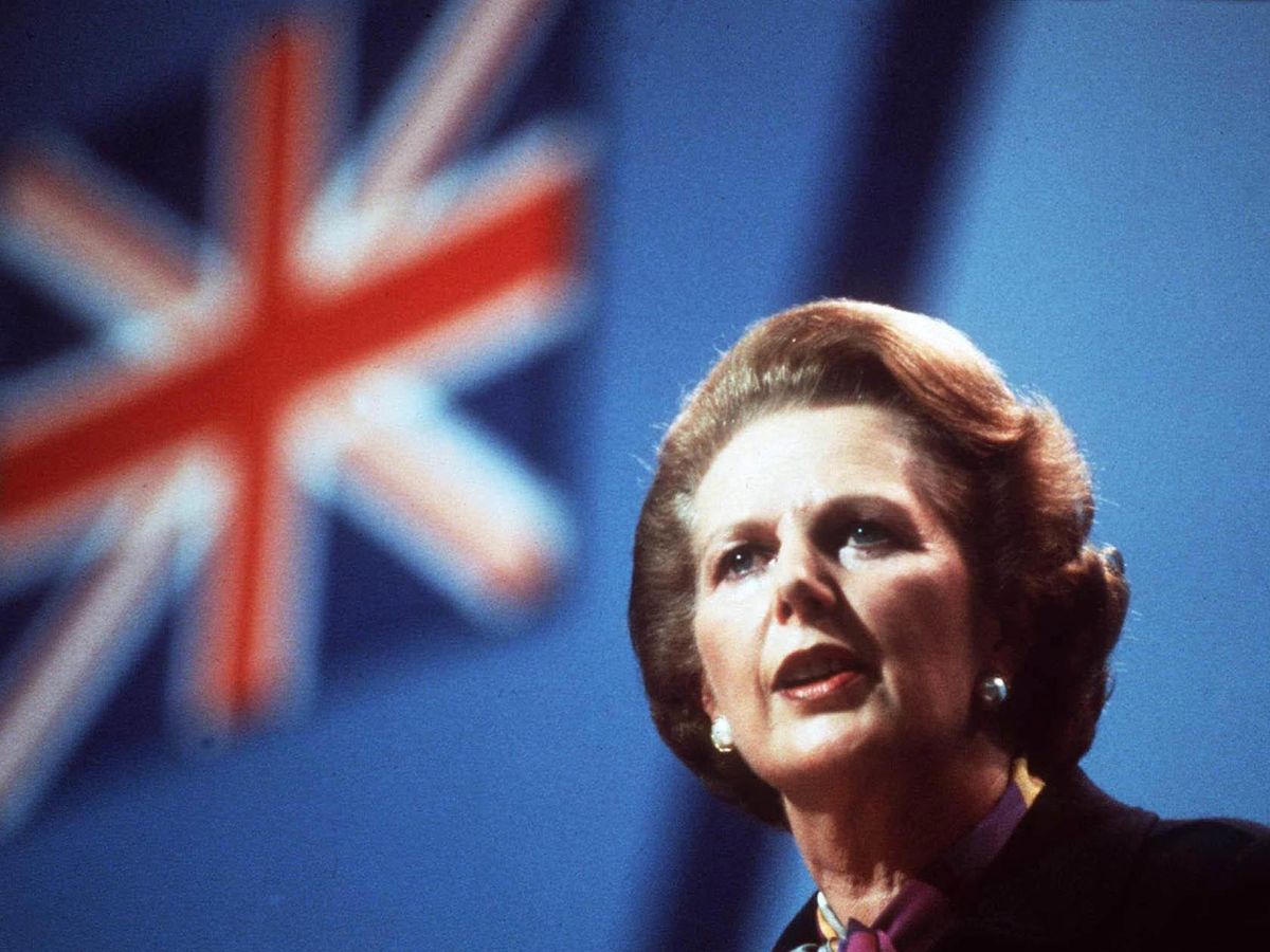 Foto: Conferencia de Margaret Thatcher en octubre de 1982. (Nils Jorgensen)