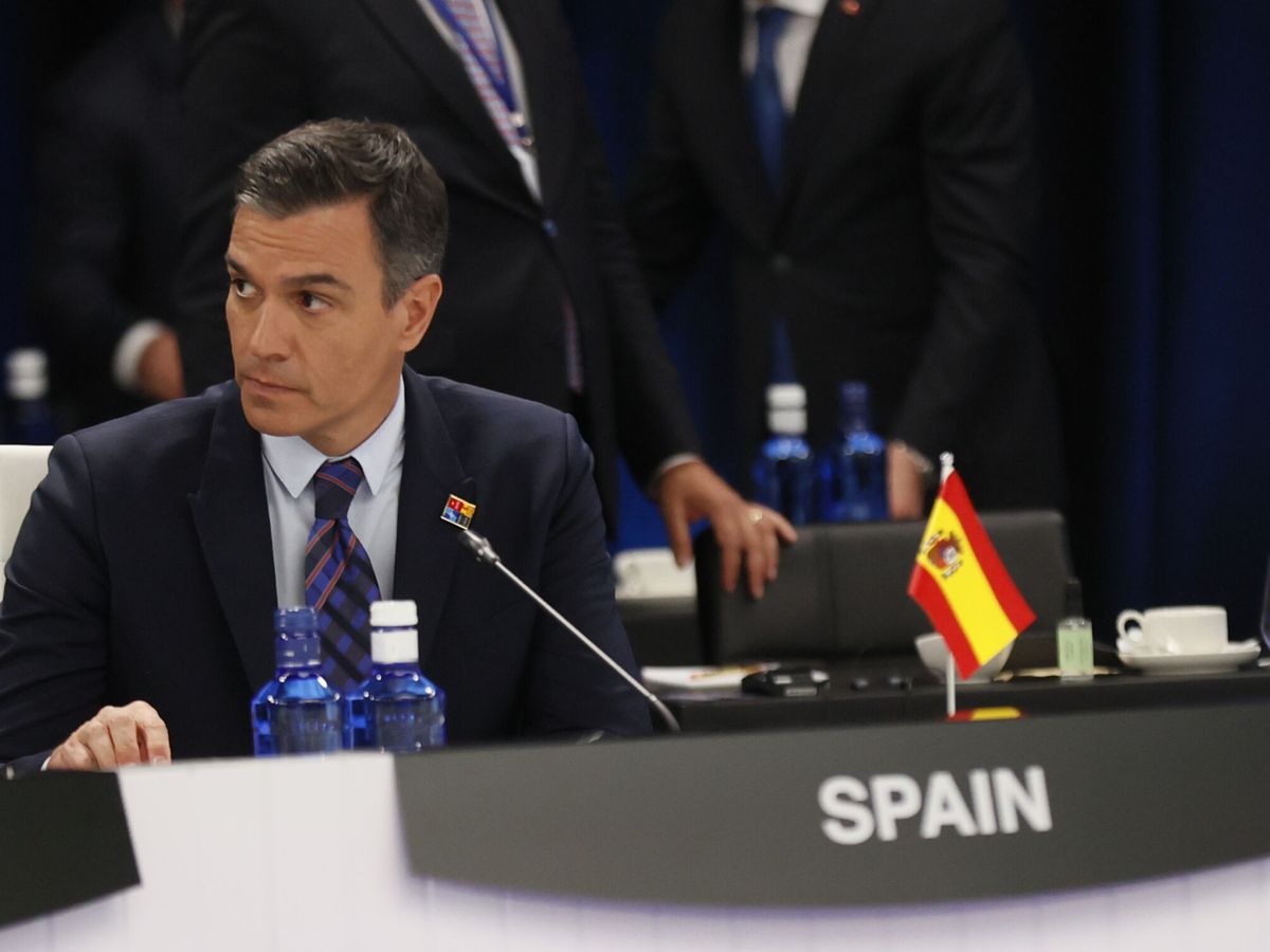Foto: El presidente del Gobierno, Pedro Sánchez, durante la primera jornada de la cumbre de la OTAN en Madrid. (EFE/Lavandeira Jr)