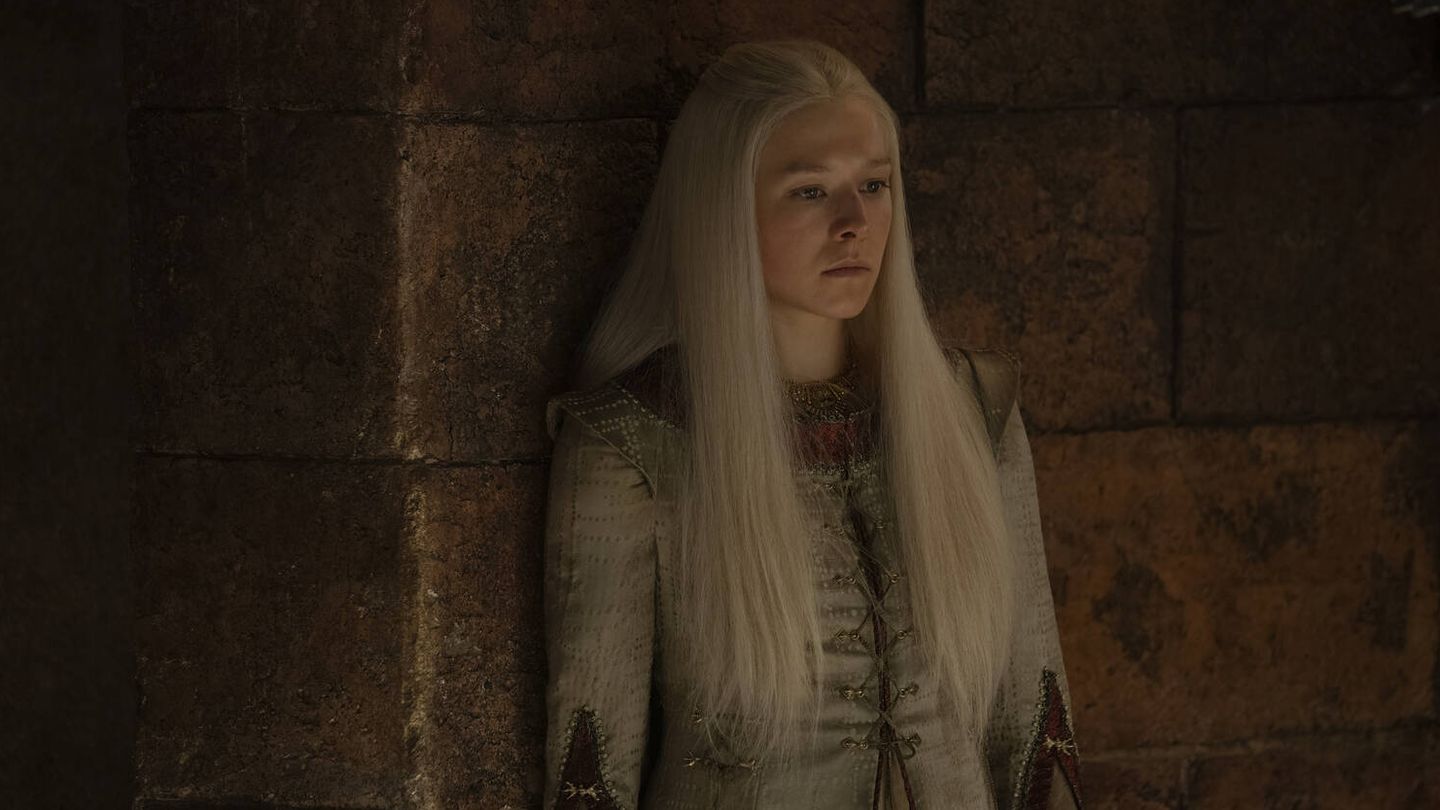 La actriz Emma D'Arcy como Rhaenyra Targaryen en 'La casa del dragón'.  (Warner Bros Discovery)