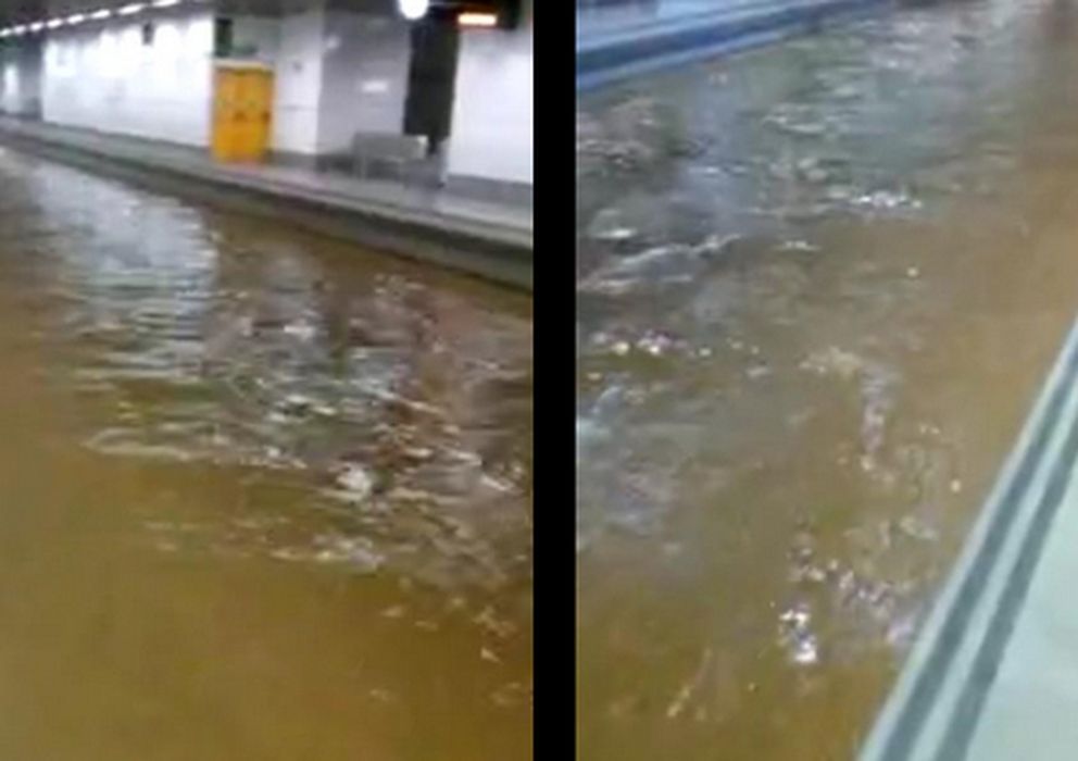 Foto: Imagen de la inundación de la vía del AVE (Foto:@albertcarreras6)