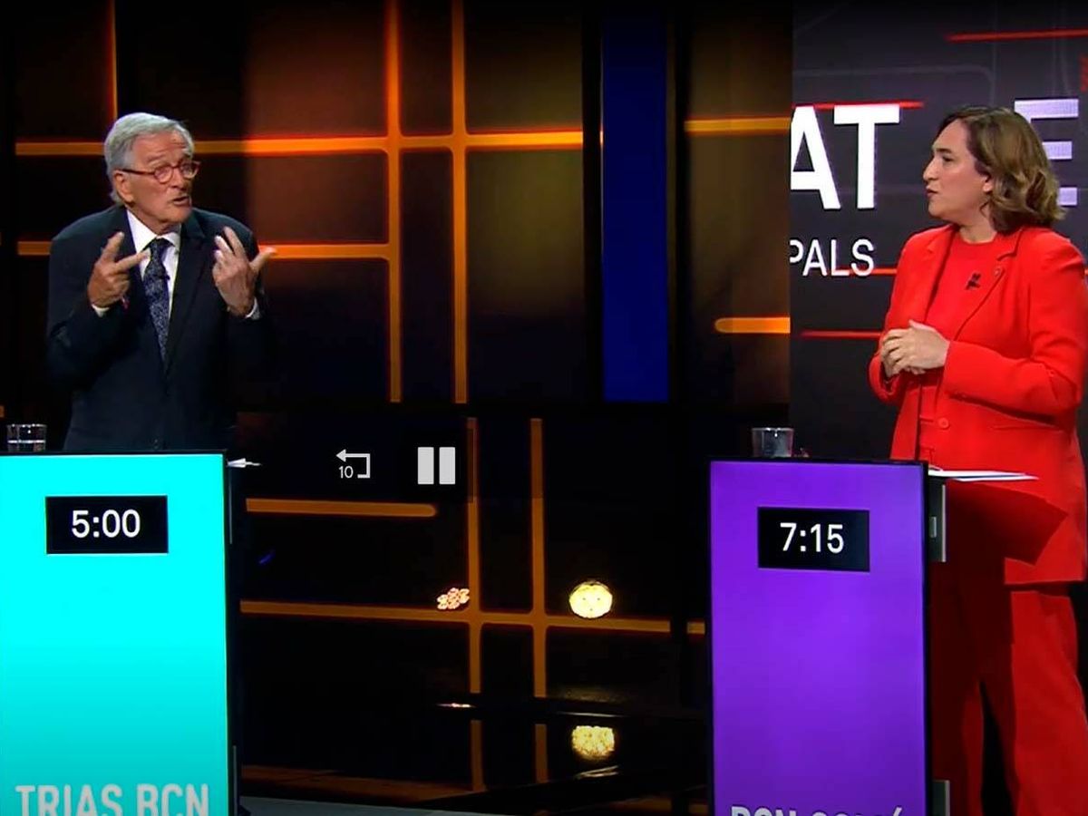 Foto: Xavier Trias y Ada Colau, durante el debate de TV3.