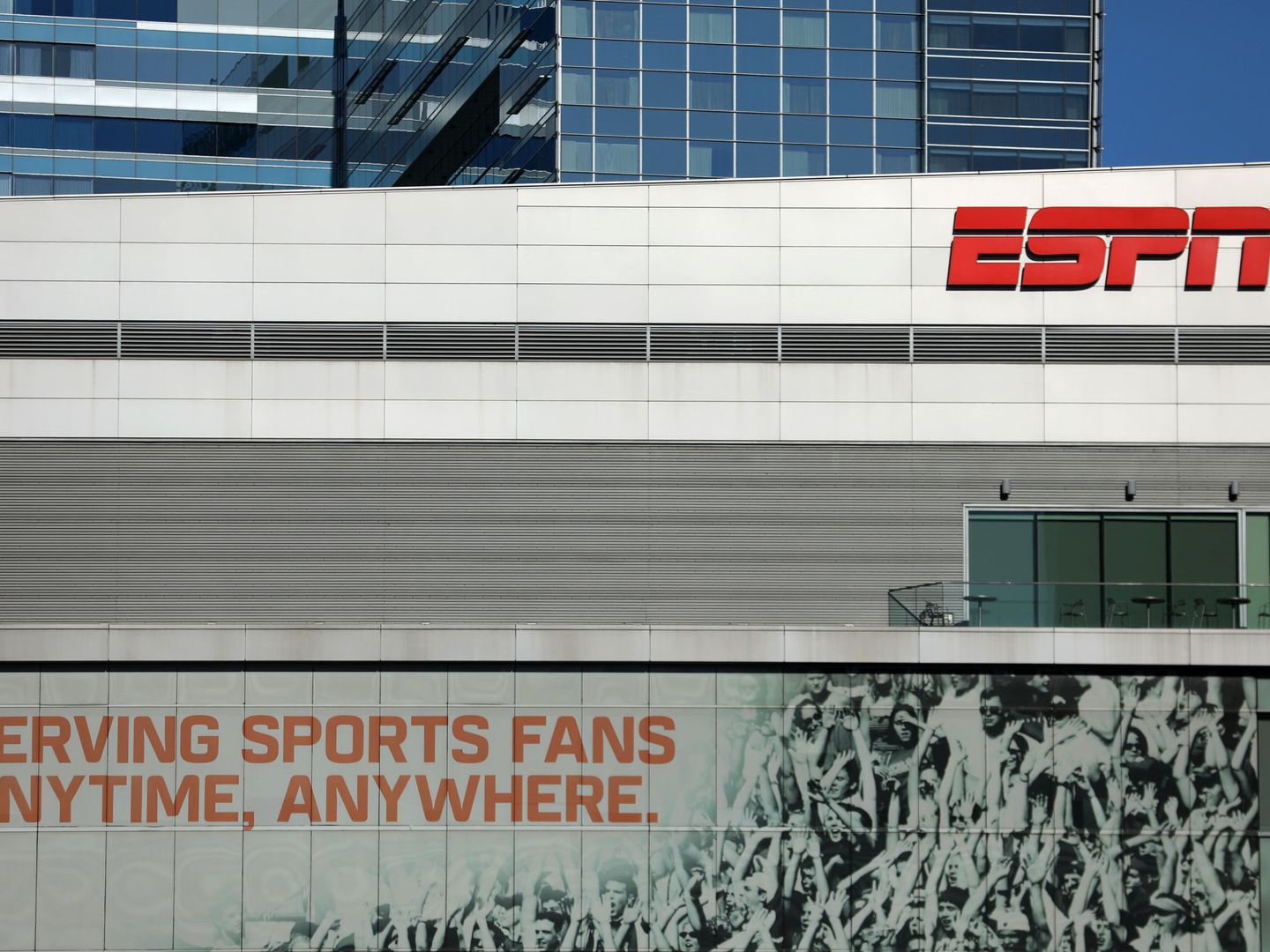 ESPN logo and building are shown in down town Los Angeles, California, U.S., March 6, 2017.    REUTERS Mike Blake